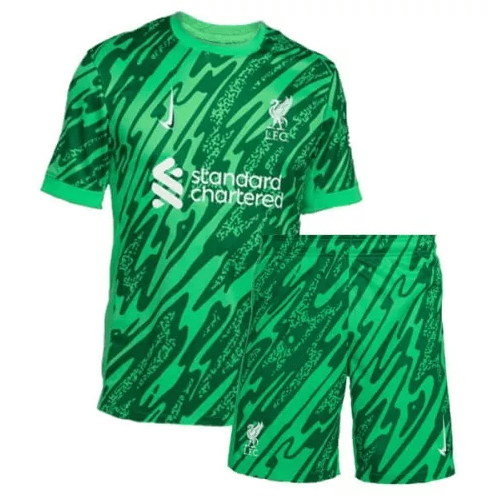liverpool green goalkeeper kids kit 24/25