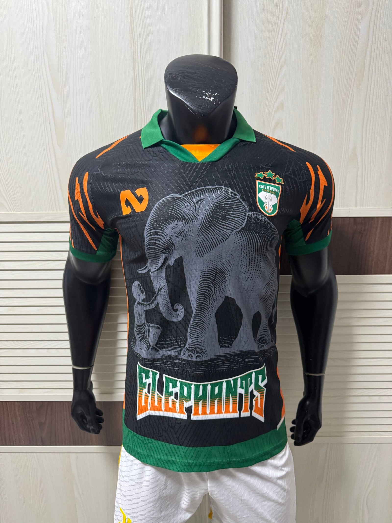 Ivory Coast National Football Team 2026/27 Home Jersey – Men’s Black “Elephants” Graphic Football Shirt