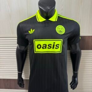Adidas Originals x Oasis Live '25 Tour Jacquard Jersey – Black & Yellow | Limited Edition Britpop Football Shirt