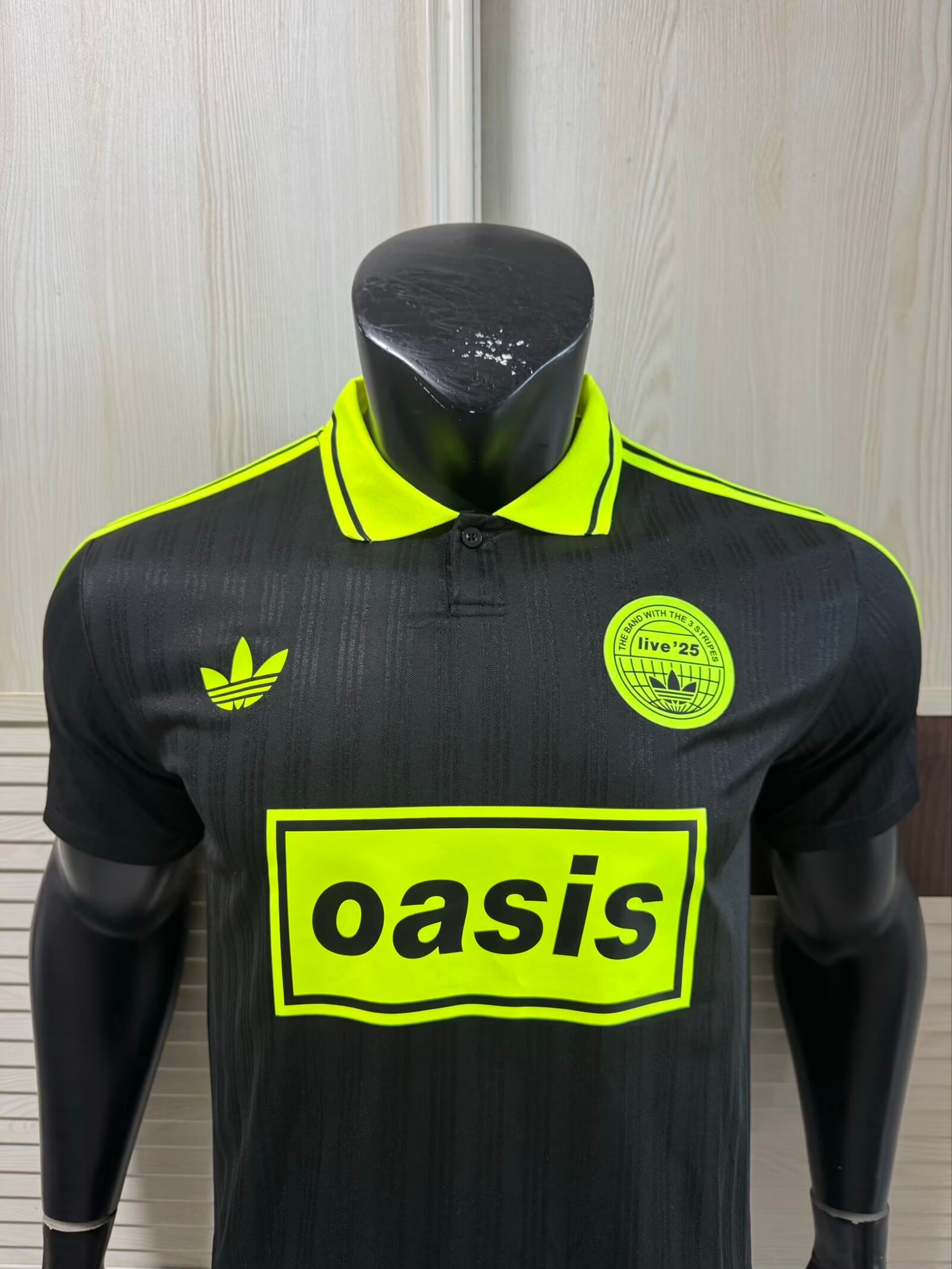 Adidas Originals x Oasis Live '25 Tour Jacquard Jersey – Black & Yellow | Limited Edition Britpop Football Shirt - Image 2