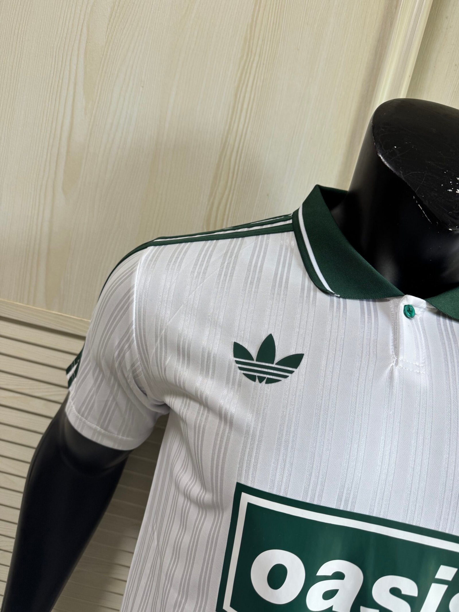 Adidas Originals x Oasis Live '25 Tour Jacquard Jersey – White & Green | Limited Edition Britpop Football Shirt - Image 3