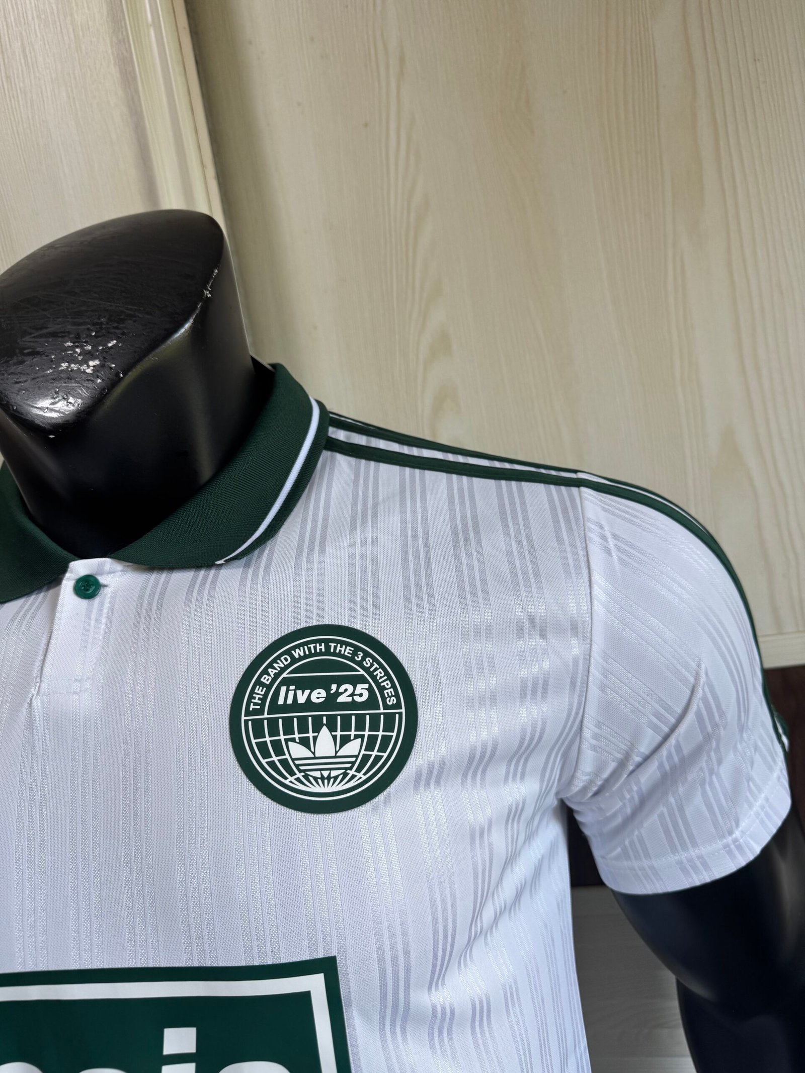 Adidas Originals x Oasis Live '25 Tour Jacquard Jersey – White & Green | Limited Edition Britpop Football Shirt - Image 4
