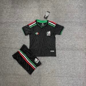 Mexico soccer jersey black and Kids Kit 2026/27