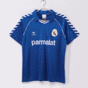 1986/87 Real Madrid Away Blue Jersey #0 B9