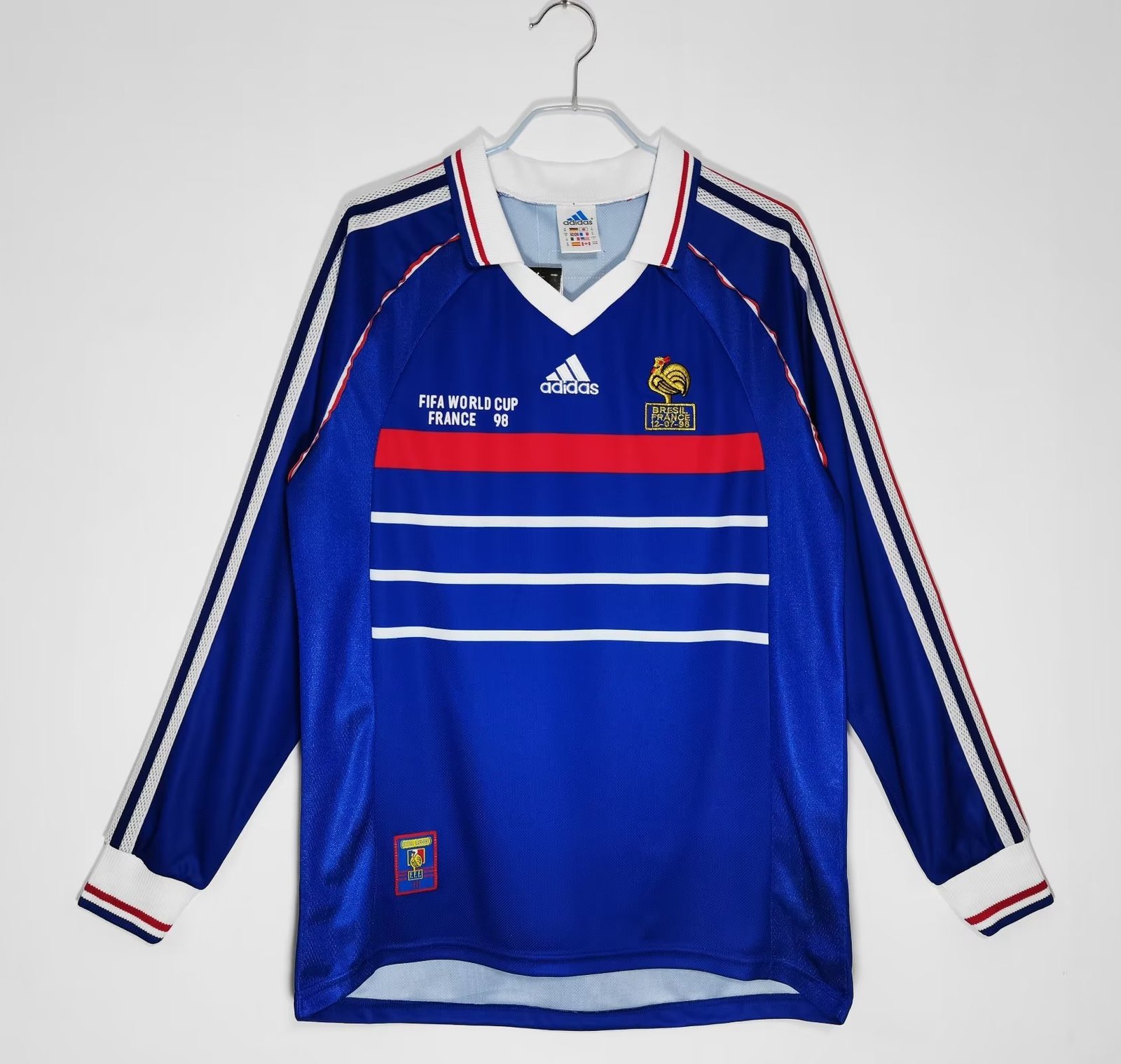 1998 France national football team Home Retro World Cup Final Edition Jersey #3 B10