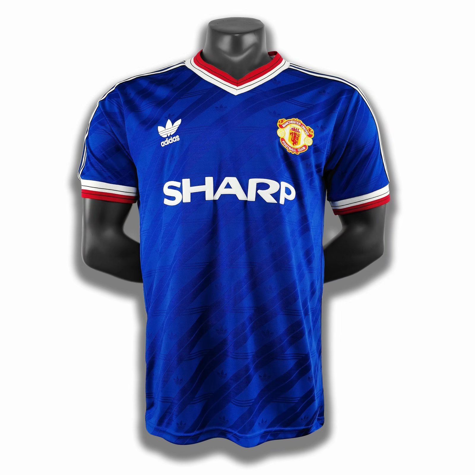 1986/88 Manchester United F.C. Third Kit (Blue) Retro Jersey #5 A10