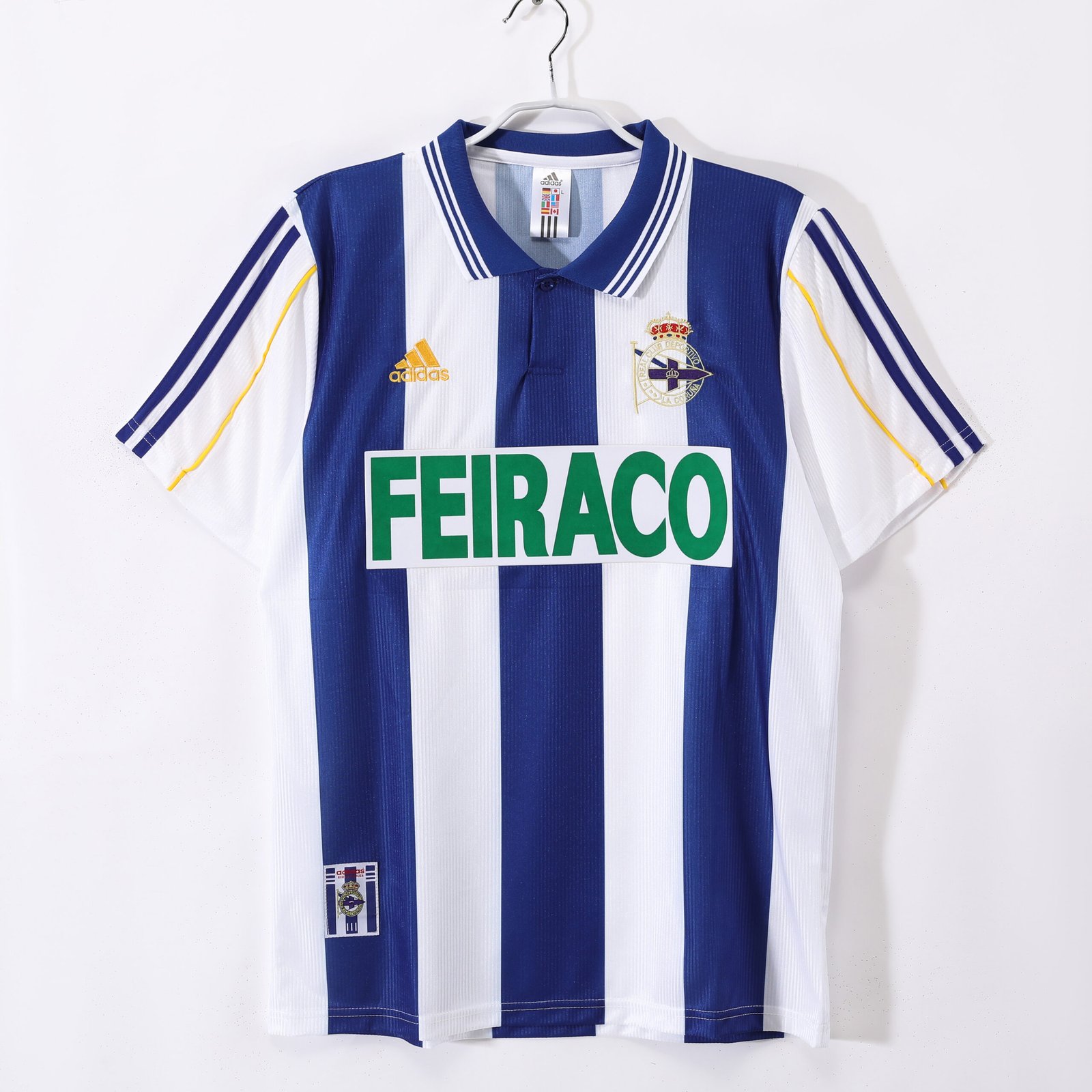 1999/00 Deportivo La Coruña Home Blue & White Jersey #0 B10
