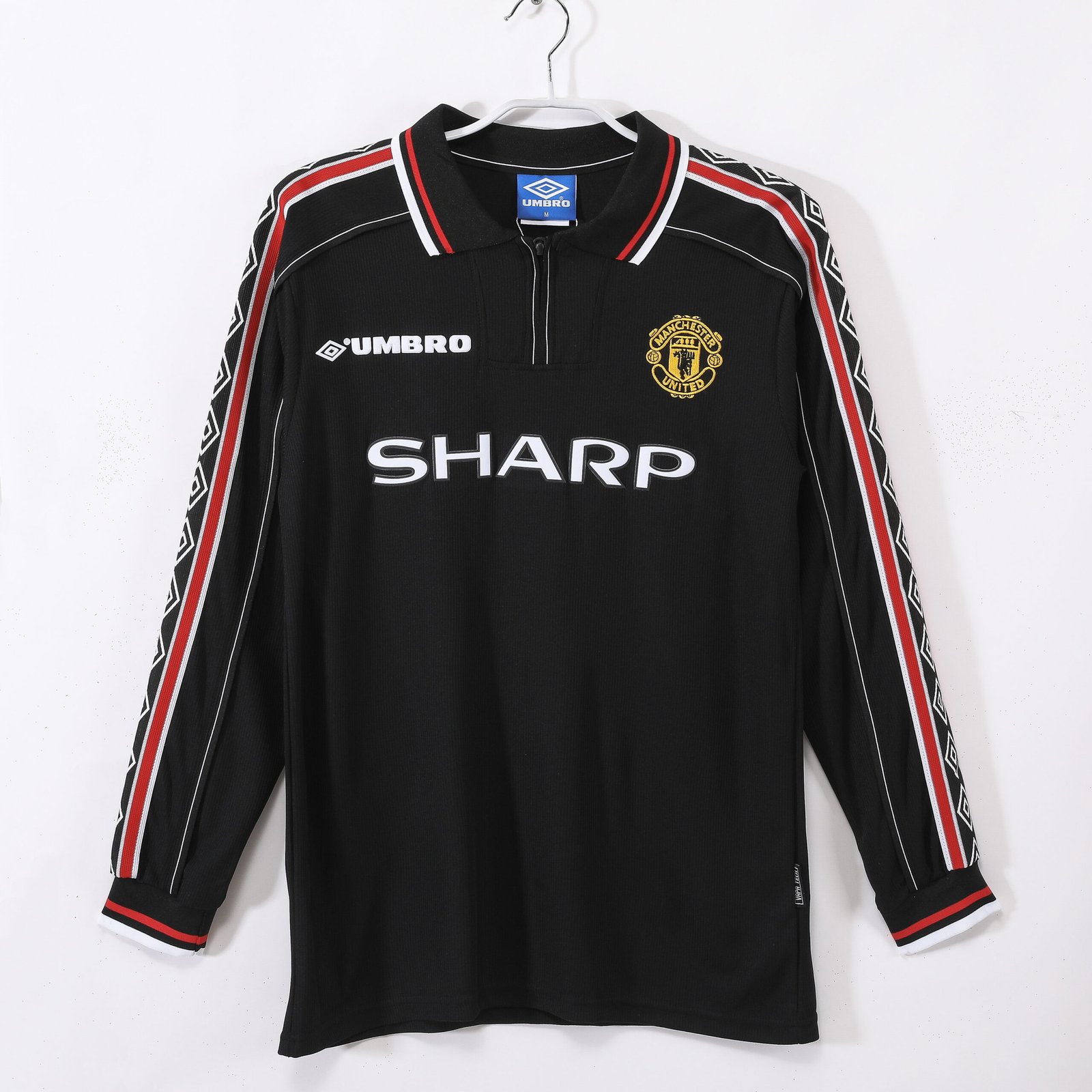 1998/99 Manchester United F.C. Black Away Jersey #3 B7